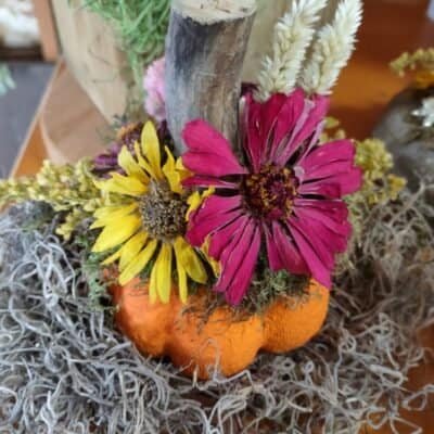 painted hypertufa pumpkin