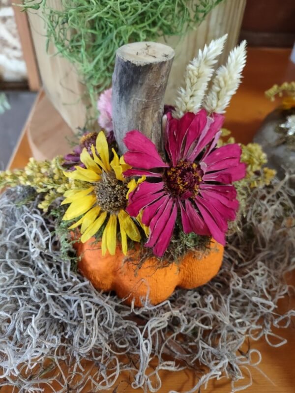 painted hypertufa pumpkin