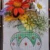 Flowers on recycled cardboard