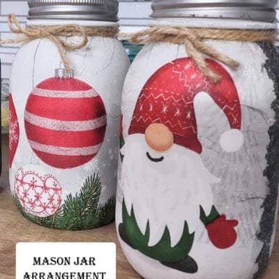 Christmas Mason Jar Arrangement