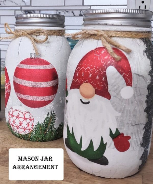 Christmas Mason Jar Arrangement