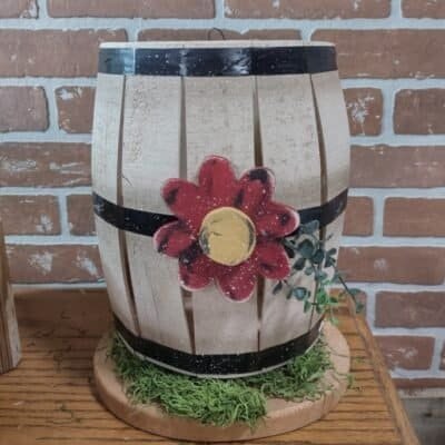 Half Barrel with Flower