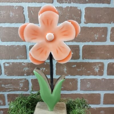 Pink & Green Wood Flower