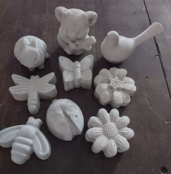 various mini concrete objects