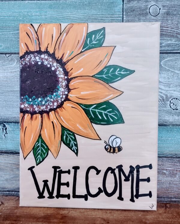 Aug 28 - Sunflower Painting on Canvas