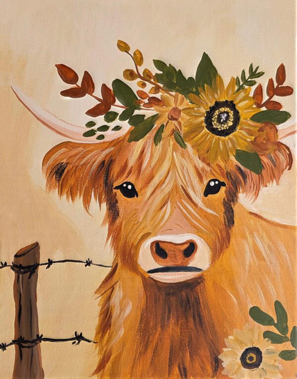 highland cow paiting