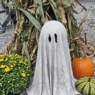 ghost made from fabric and cement