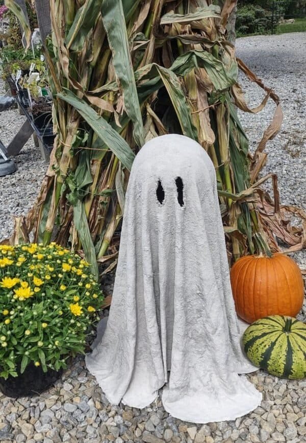 ghost made from fabric and cement
