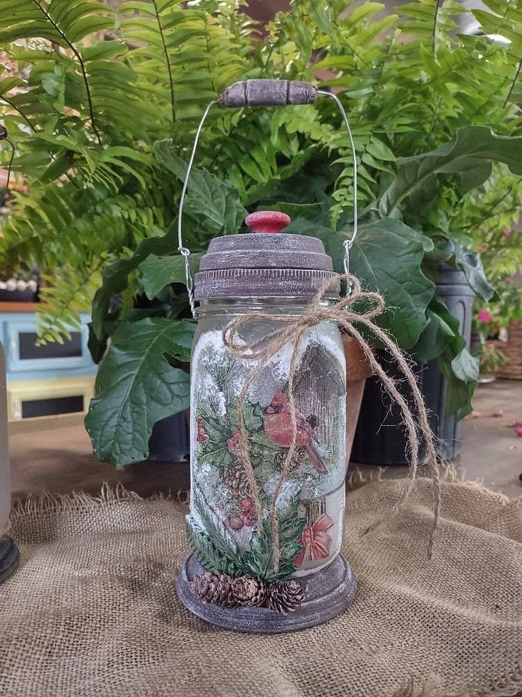 unlit frosted lantern