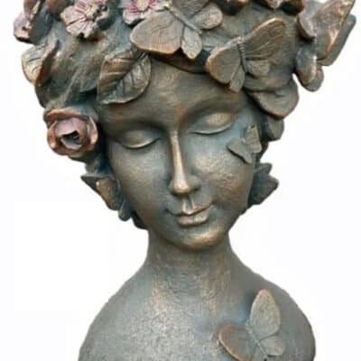 head pot with butterflies