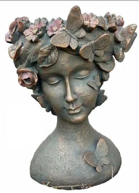 head pot with butterflies