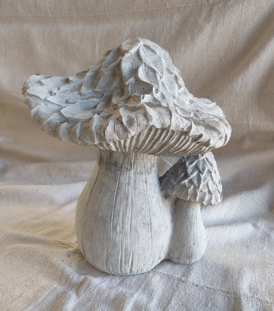 two concrete mushrooms