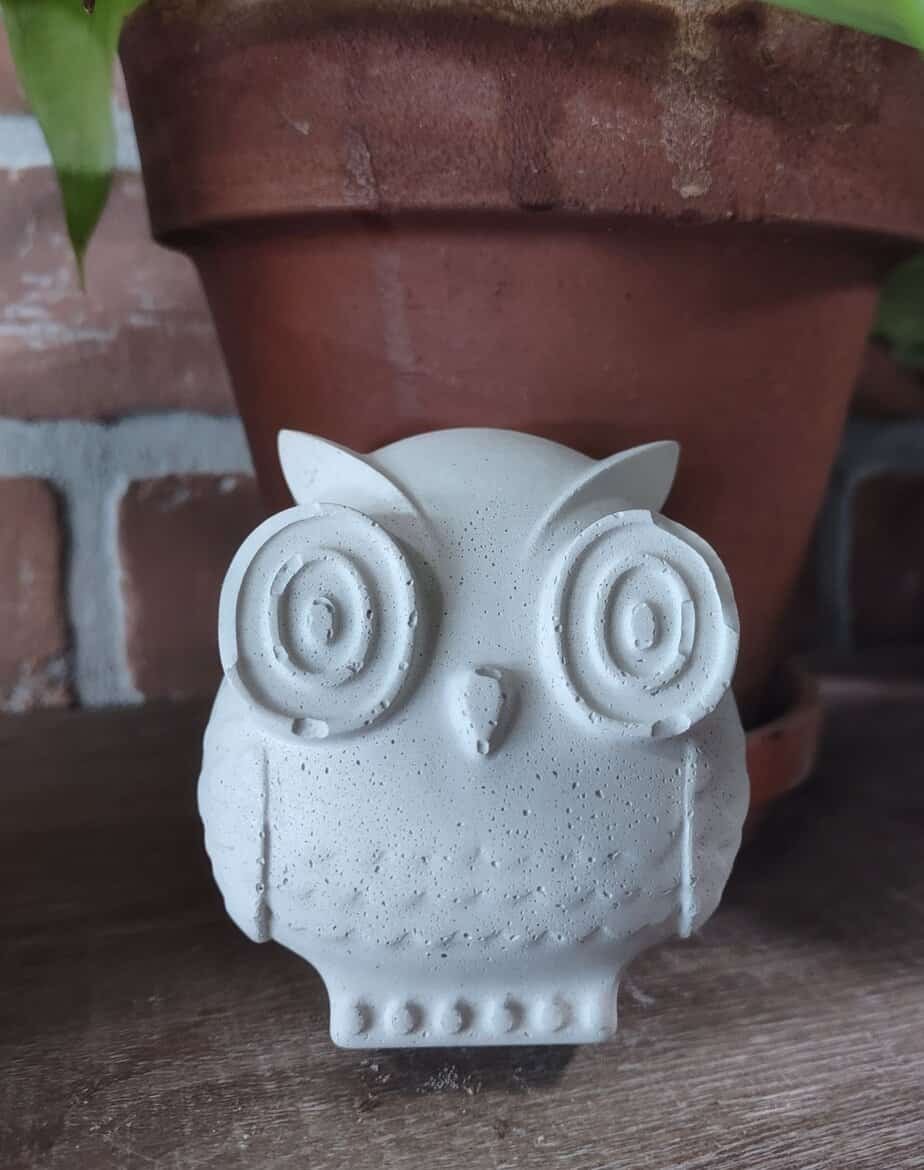 small concrete owl