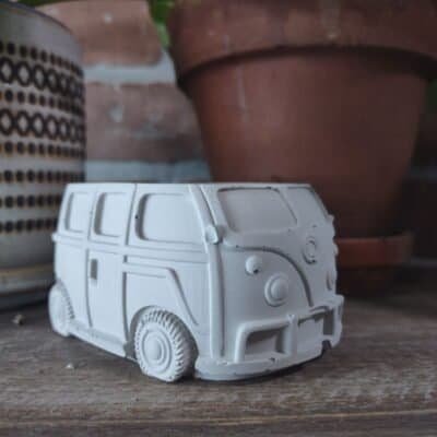concrete VW bus succulent planter