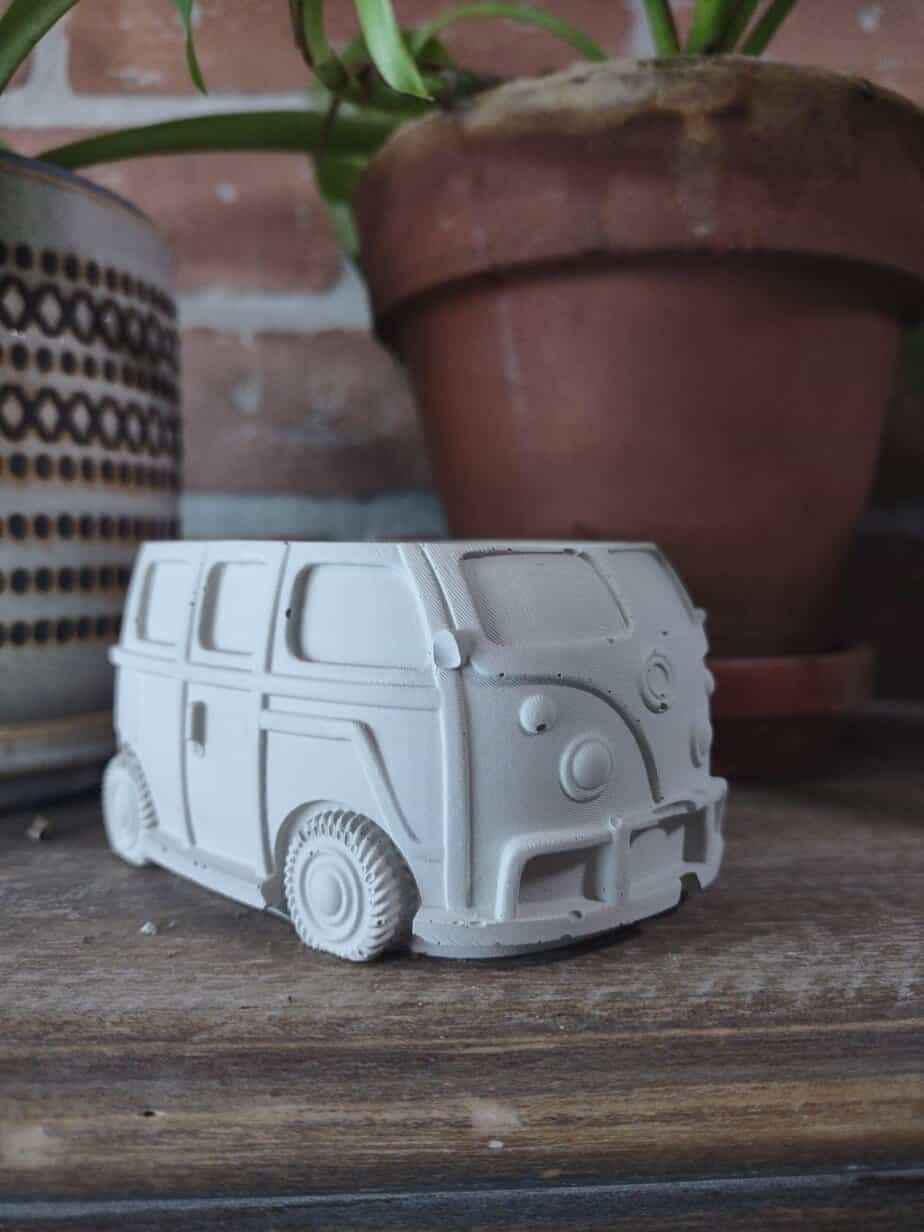 concrete VW bus succulent planter