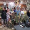 participants in dried floral broom workshop