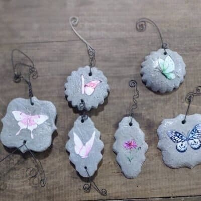 concrete butterfly plaque