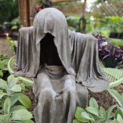 draped seated soul