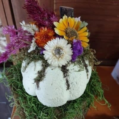 white painted pumpkin
