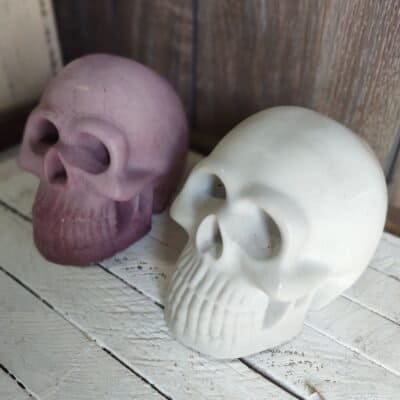 5" concrete skull