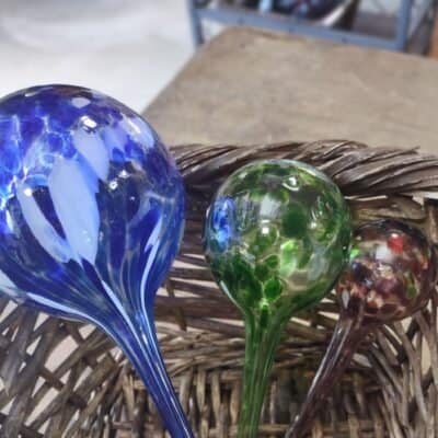 3 sizes of glass watering globes