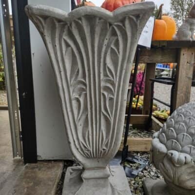 concrete flower pot with french design