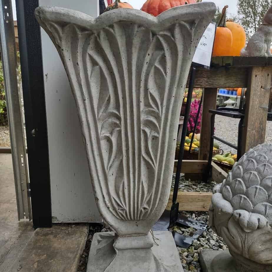 concrete flower pot with french design